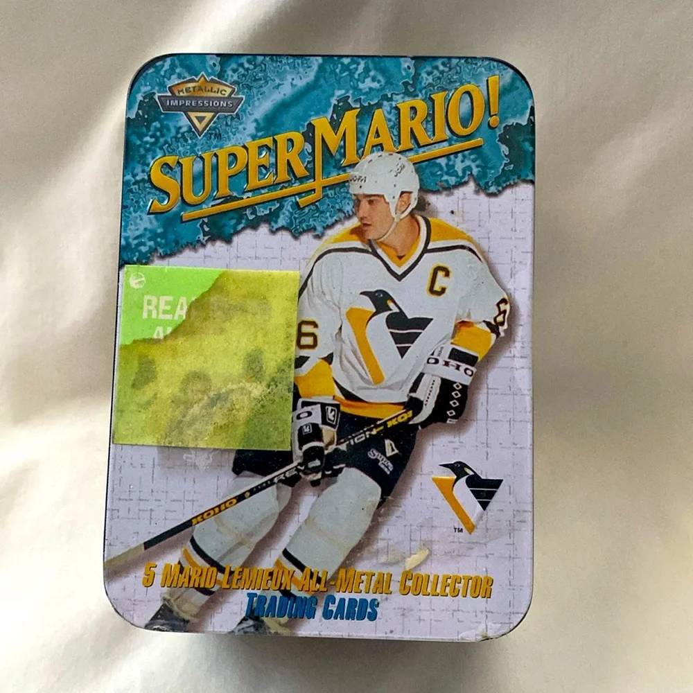 1996 Metallic Impressions Super Mario Lemieux 5 Metal Card Set - Tin (BIN2) - Picture 1 of 6